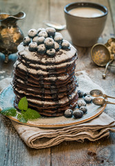 Stack of Small chocolate Pancakes