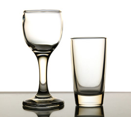 Glass of white background