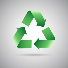 Obraz premium Green recycle symbol icon, Vector illustration
