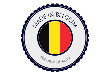 Made in Belgium Seal, Belgian Flag (Vector Art)