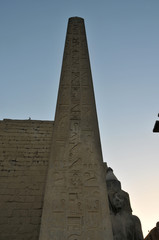 Obelisk and pylon at Luxor Temple