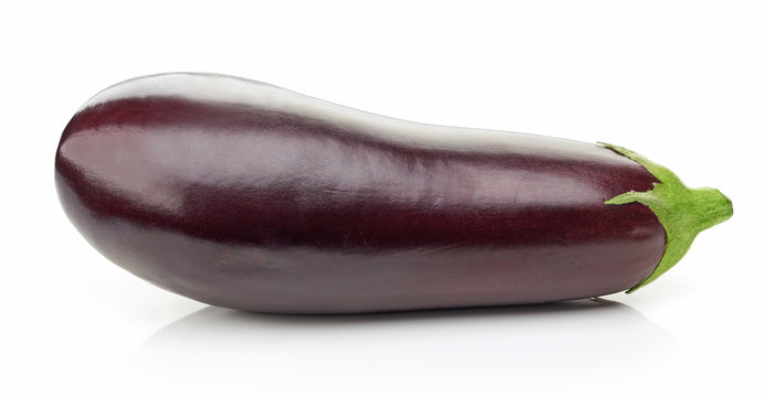 fresh eggplant on white background