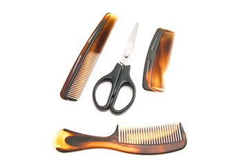 different combs and scissors