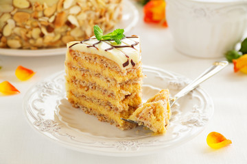 Esterhazy homemade cake with physalis.