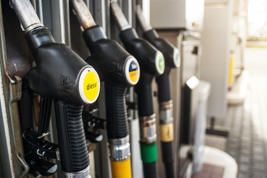 the pumps of an Italian service gas station