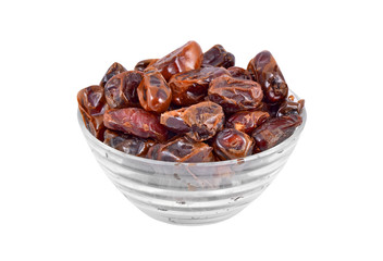 Date fruit in glass bowl