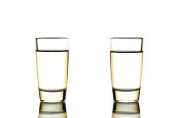 Glass of white background