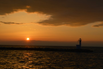 Coucher de soleil sur le port