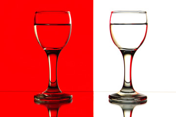 Glass, red, white