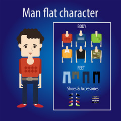 Mature man flat character