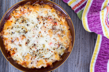 baked pasta cheese gratin