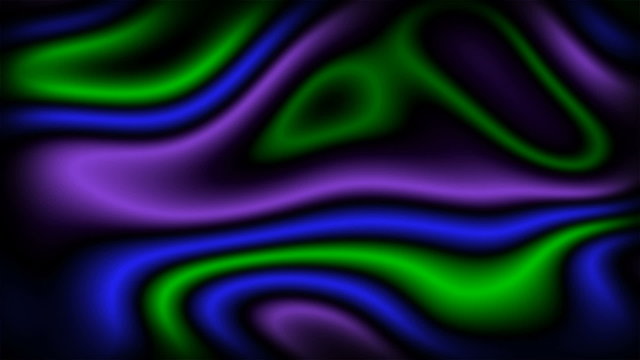 Groovadelic Abstract Loop features a colorful and curvy pattern not unlike a lava lamp in blue, green, and purple on black.
