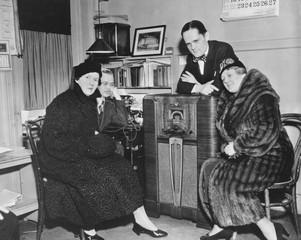 Gathered around the radio 