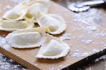 Preparing fresh ravioli..