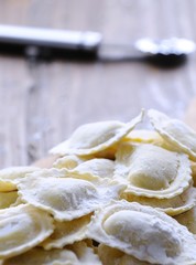 Preparing fresh ravioli..