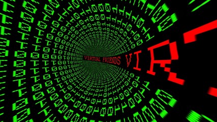 Fototapeta premium Virtual friends data tunnel