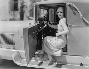 Portrait of woman in car 