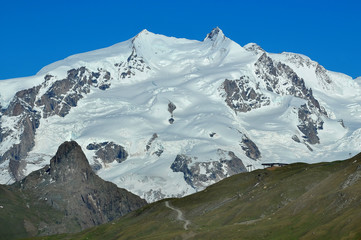 Fototapeta na wymiar The Monte Rosa in the swiss alps
