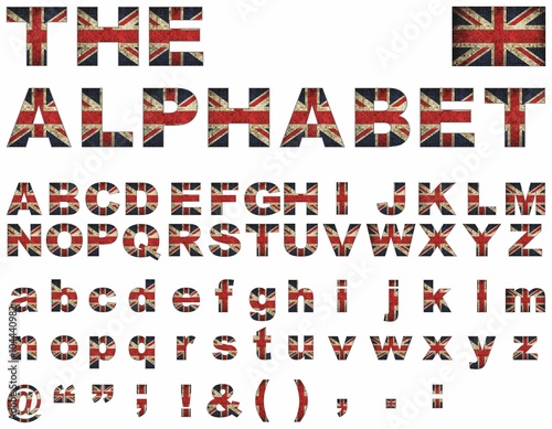 "British flag font - Illustration, Union Jack Upper Case Font, Flag Of ...
