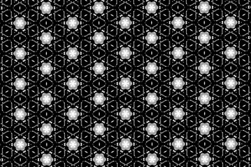 Black-and-white ornament with different elements. 
C