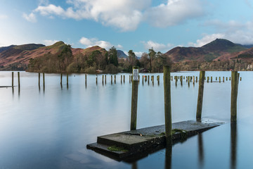 Derwentwater in the English Lake District after heavy flooding.