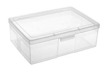 Plastic box isolated on white background