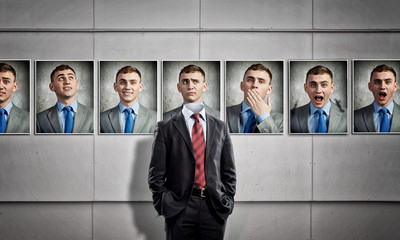 Portrait of headless businessman