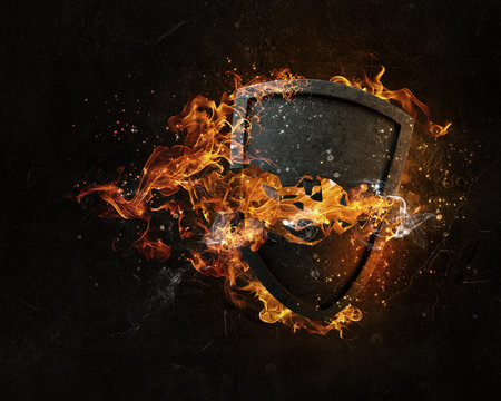Shield burning in fire
