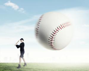 Baseball girl training