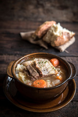 Prepared cabbage and ribs