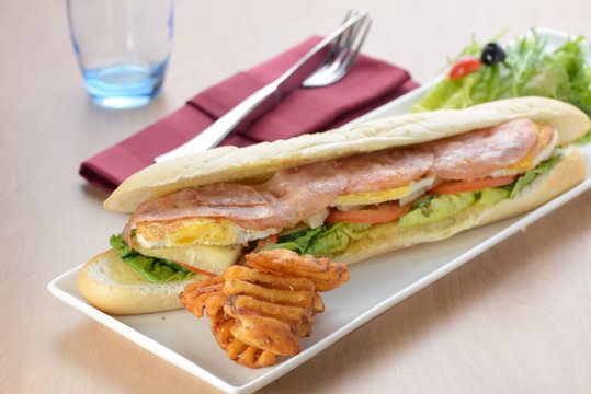 Delicious roast chicken sandwiches with potato chips,