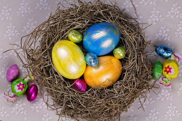 Easter Eggs in a nest