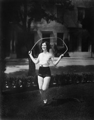 Woman jumping rope 