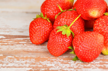 Strawberry on wooden background, DOF
