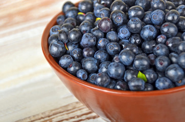 Blueberry on wooden background