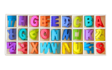 The colorful text blocks isolated on white background