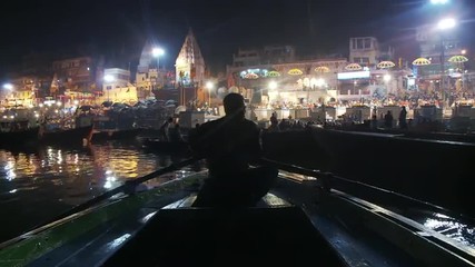 Oarsman near Arti ceremony