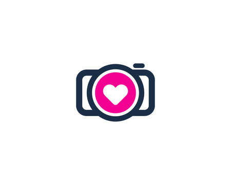 Camera Love Photography Logo Design Template
