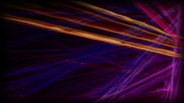 Super Strings motion loop features colorful abstract pattern of intricate lines over a dark background.
