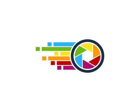 Camera Pixels Logo Design Template