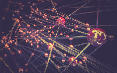 Abstract polygonal space low poly dark background