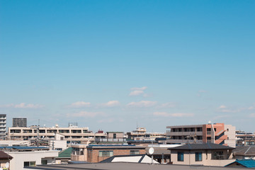 Saitama City of town and the sky