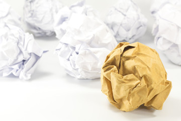 brown and white paper balls