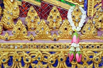 Thai garland of colorful flowers /Flower garlands for buddhism religious ceremony (garland, thai, buddha)