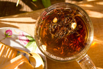 tea with flower and biscuits boho style