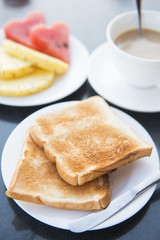 slices of toast bread on white dish