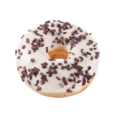 Donut in wight chocolate with chips