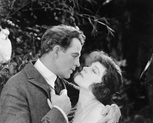 Couple passionately embracing 