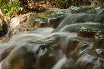 Hot mineral waterfall at Krabi Thailand