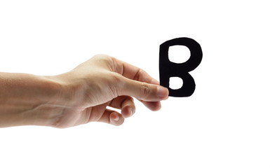 hand hold letter b